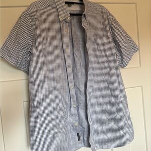 Eddie Bauer Blue and White Checkered Casual Shirt